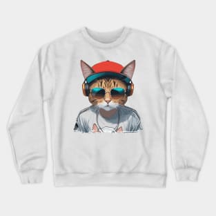 Hip Hop Cat Crewneck Sweatshirt